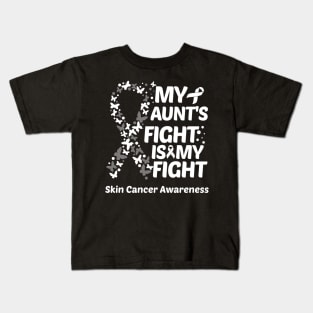 My Aunts Fight Is My Fight Skin Cancer Awareness Kids T-Shirt